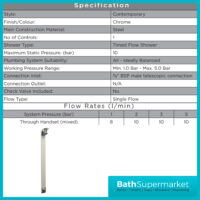 Bristan Push Button Timed Flow Shower Panel With Adjustable Head - Image 7