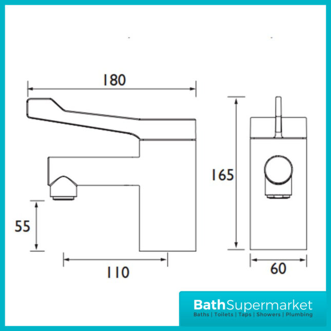 Bristan Solo2 TMV3 Mono Basin Mixer Tap With Long Lever Handle - Image 4