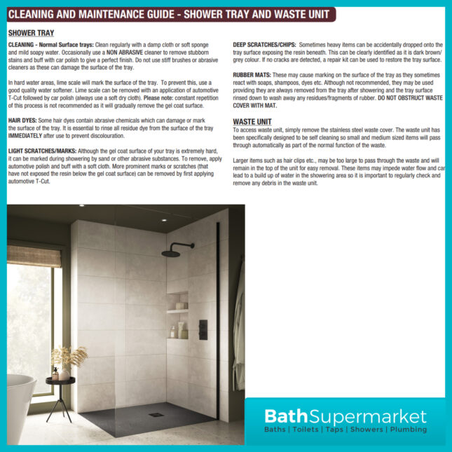 AquaVolere Dark Grey Slate Effect 25mm Ultra-Slim Rectangular Shower Tray & Waste - Various Sizes