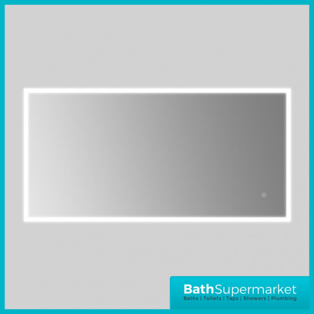 AquaVolere Ardent Rectangle Surround-Lit LED Demister Mirror 800mm & 1200mm Wide Sizes