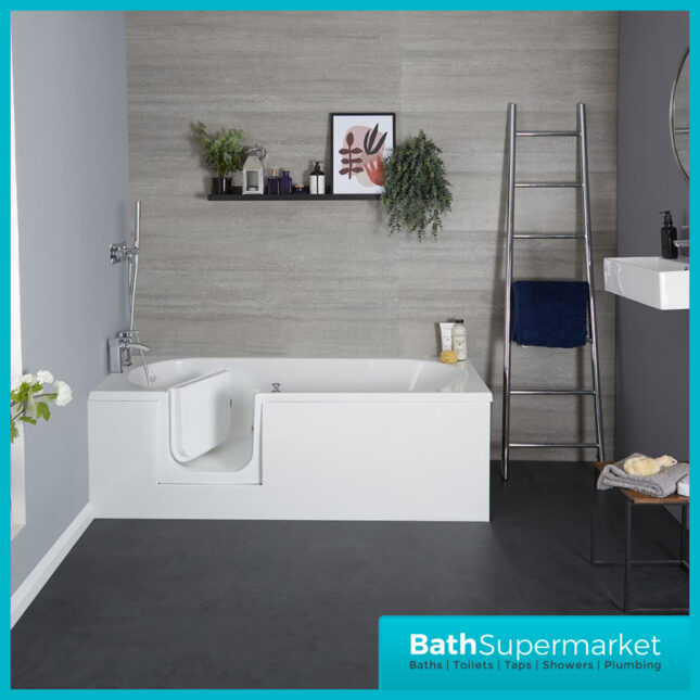 AquaVolere Accesible Walk In Single Ended Bath 1690 x 690 x 550mm - Left & Right Handed 0TH