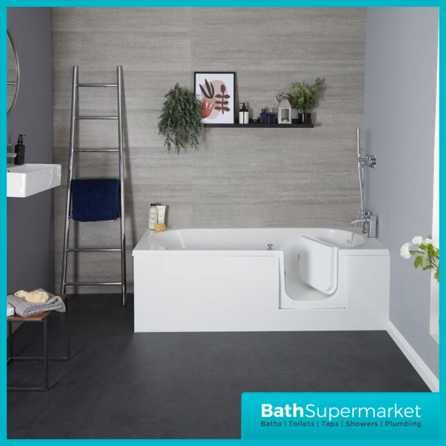 AquaVolere Accesible Walk In Single Ended Bath 1690 x 690 x 550mm - Left & Right Handed 0TH