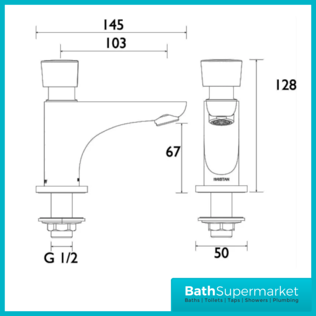 Bristan Chrome Single Timed Flow Deck Basin Tap with Flow Regulator