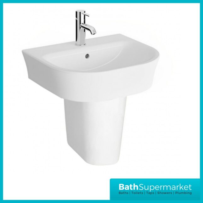 Kartell Eklipse Round Close Coupled Rimless Toilet WC With Semi Pedestal Basin Set