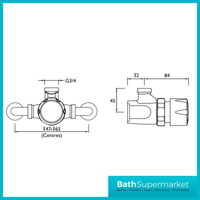 Bristan Timed Flow Temperature Adjustable Manual Shower Valve With Shower Head - Image 3