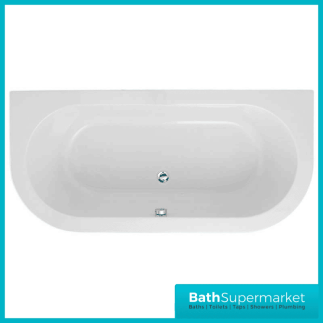 Koller Round D Shape Double Ended Back To Wall Whirlpool Jet Spa Bath 1700mm x 750mm & Light Option - Image 13