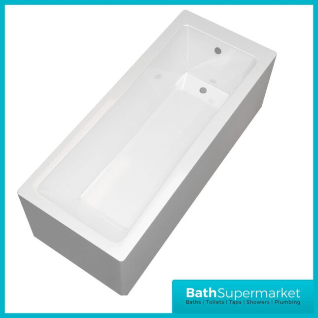 Koller Square Single Ended Jet Whirlpool Bath 1800mm x 700mm With Light Option