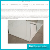 AquaVolere White Linear 25mm Ultra-Slim Rectangular Shower Tray & Waste 1700mm x 700mm & 800mm