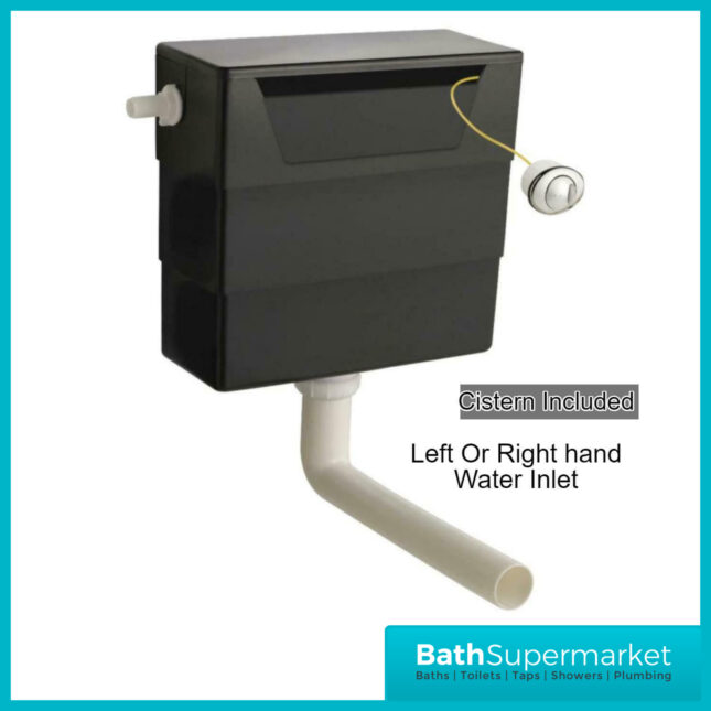 Nuie Athena 500 Gloss Grey 2-In-1 Basin, Concealed Cistern & WC Unit