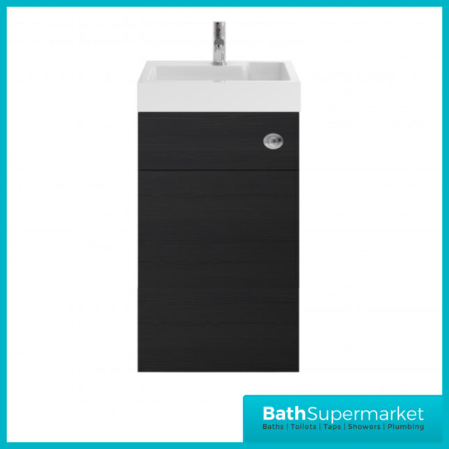 Athena Charcoal Black 2 In 1 Toilet Basin Combination Unit 500mm Wide