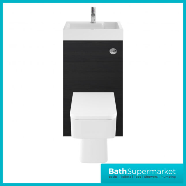 Athena Charcoal Black 2 In 1 Toilet Basin Combination Unit 500mm Wide