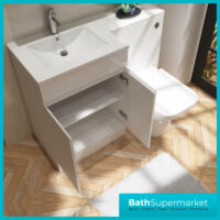 Empire Matt Black Combination L Shape Furniture Full Package Toilet Set 1100mm x 860mm LH & RH