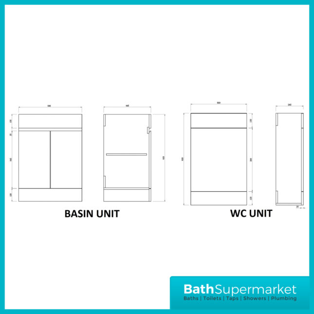 Empire Matt Black Combination L Shape Furniture Full Package Toilet Set 1100mm x 860mm LH & RH