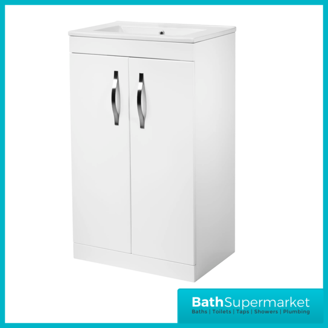 Tavistock Pioneer Gloss White Freestanding Vanity Unit 500mm & 600mm Width