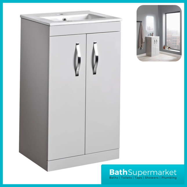 Tavistock Pioneer Light Grey Freestanding Vanity Unit 500mm & 600mm Width