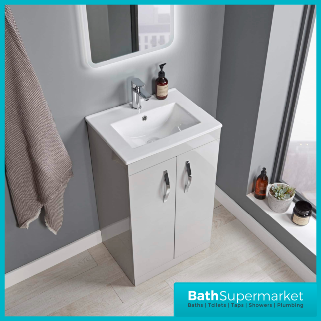 Tavistock Pioneer Light Grey Freestanding Vanity Unit 500mm & 600mm Width
