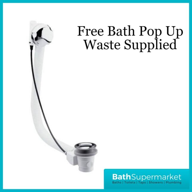 Koller Round D Shape Double Ended Back To Wall Whirlpool Jet Spa Bath 1700mm x 700mm & Light Option