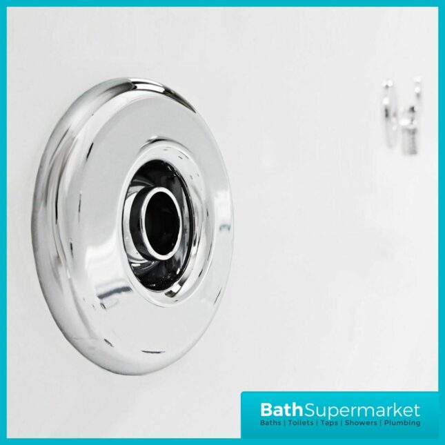 Koller Round D Shape Double Ended Back To Wall Whirlpool Jet Spa Bath 1700mm x 700mm & Light Option