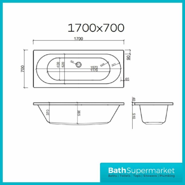 Koller Round Double Ended Whirlpool Jet Spa Bath 1700mm x 700mm With Light Option