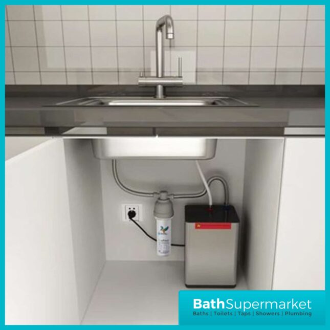 Ellsi Gun Metal Designer 3-in-1 Instant Hot Water Kitchen Mixer Tap System Kit - Image 6