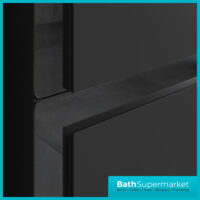 AquaVolere Diverge Matt Black & Glass Wall Hung 2 Drawer Basin Unit & Co-ordinating Basin – 605mm