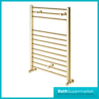 Brushed Brass Straight Ladder Radiator 500mm x 800mm