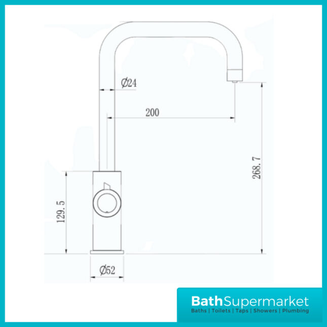 Ellsi Gun Metal 3-in-1 Instant Hot Water Kitchen Tap Kit