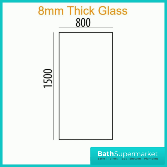Brushed Brass Single Bath Screen 8mm Toughened Glass 1500 x 800mm
