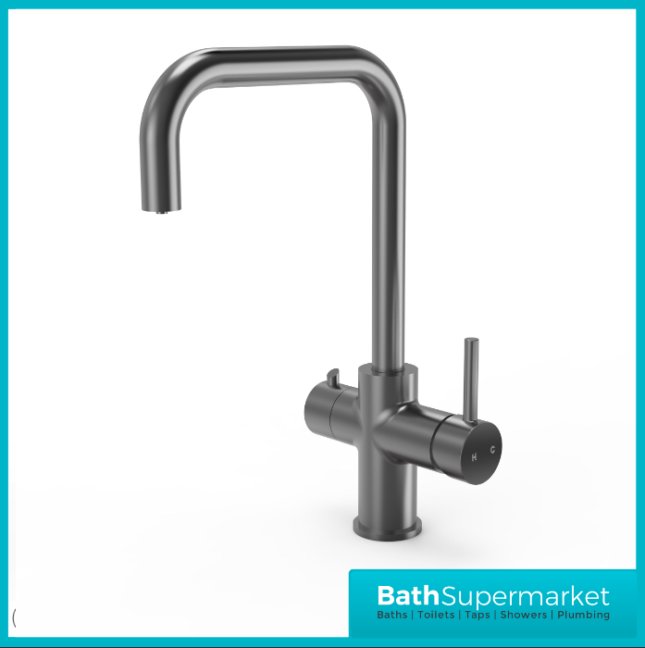 Ellsi Gun Metal Designer 3-in-1 Instant Hot Water Kitchen Mixer Tap System Kit - Image 2