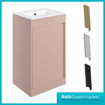 AquaVolere Aspect Matt Antique Rose Floor Standing Basin Unit 510mm – 3 Handle Choice