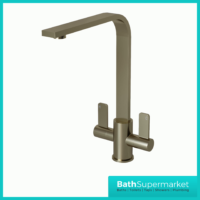 Ellsi Eben Modern Brushed Steel Twin Lever Mixer Kitchen Tap - Image 3