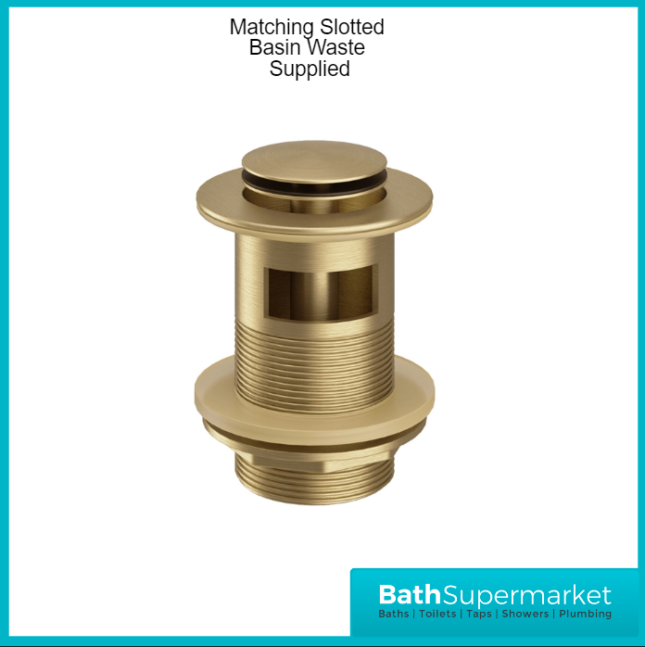 Russeldene & Marie Traditional Brushed Brass Basin Mono Basin Mixer Tap & Push Waste - Image 9