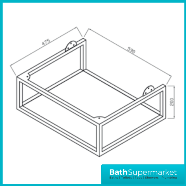 Caprio Blue Wall Hung Basin Cabinet Vanity Unit & Choice Of Brushed Brass Frame Shelf 600mm