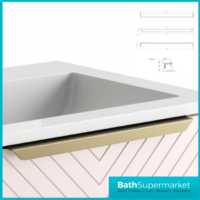 Caprio Pink Wall Hung Basin Cabinet Vanity Unit & Choice Of Brushed Brass Frame Shelf 800mm