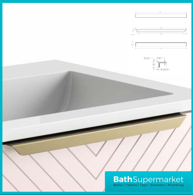 Caprio Pink Wall Hung Basin Cabinet Vanity Unit & Choice Of Brushed Brass Frame Shelf 800mm