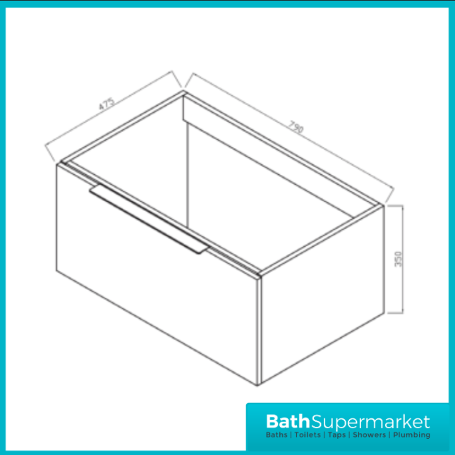Caprio Blue Wall Hung Basin Cabinet Vanity Unit & Choice Of Brushed Brass Frame Shelf 800mm