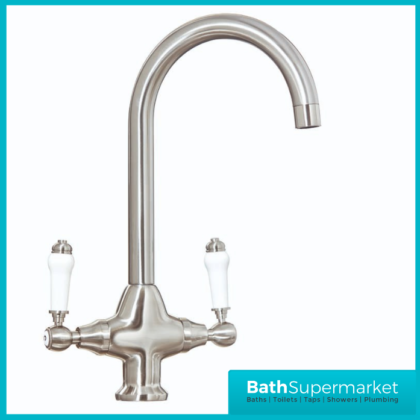 Excellence Brushed Nickel Swan Neck Swivel Spout Kitchen Tap