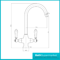 Excellence Chrome Swan Neck Swivel Spout Mixer Kitchen Tap - Image 4