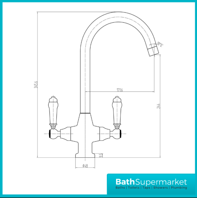 Excellence Chrome Swan Neck Swivel Spout Mixer Kitchen Tap - Image 4