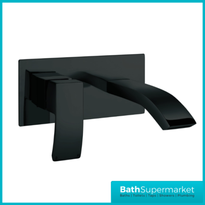 Black 2 Hole Single Lever Wall Mounted Basin Mixer Tap