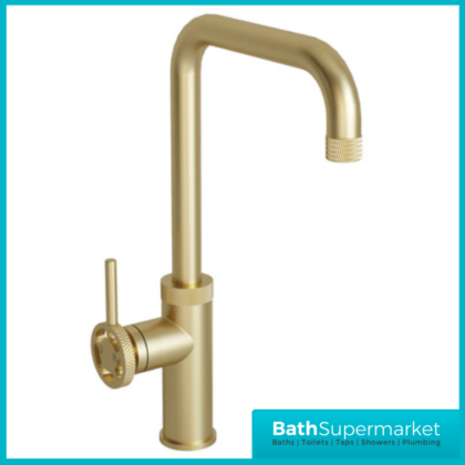 Industrial Style Brushed Brass Kitchen Single Lever Handle Mixer Tap