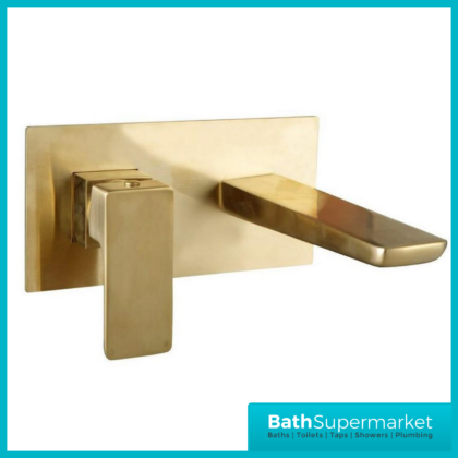 Muro Wall Mounted Bath Mixer in Brushed Brass