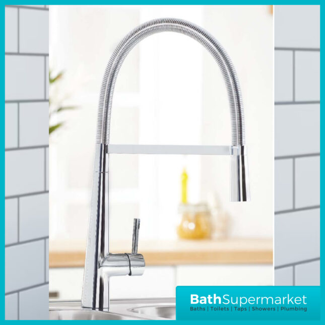 Exodus Chrome Swivel Spout Pull Down Mono Kitchen Sink Mixer Tap - Image 3