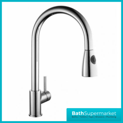 Kartell K-Vit Polished Chrome Pull Out Spray Kitchen Sink Mixer Tap