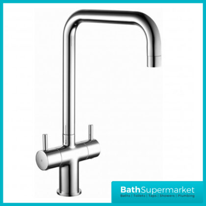Kartell K-Vit Polished Chrome Square Dual Lever Kitchen Sink Mixer Tap