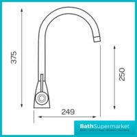 Kartell K-Vit Polished Chrome Swan Neck Dual Lever Kitchen Sink Mixer Tap