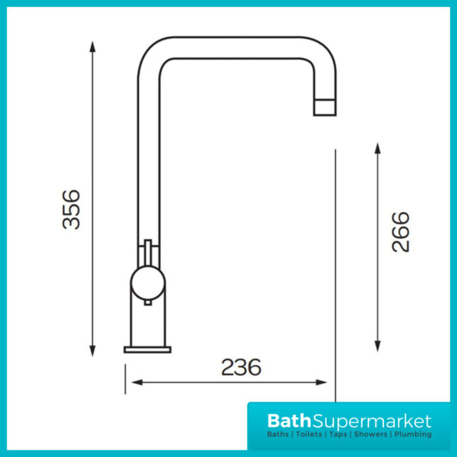 Kartell K-Vit Polished Chrome Square Dual Lever Kitchen Sink Mixer Tap