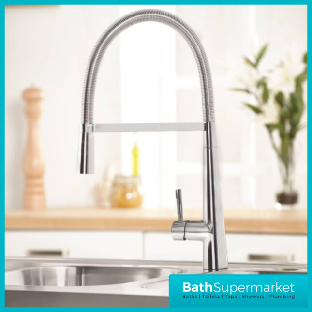 Exodus Chrome Swivel Spout Pull Down Mono Kitchen Sink Mixer Tap - Image 2