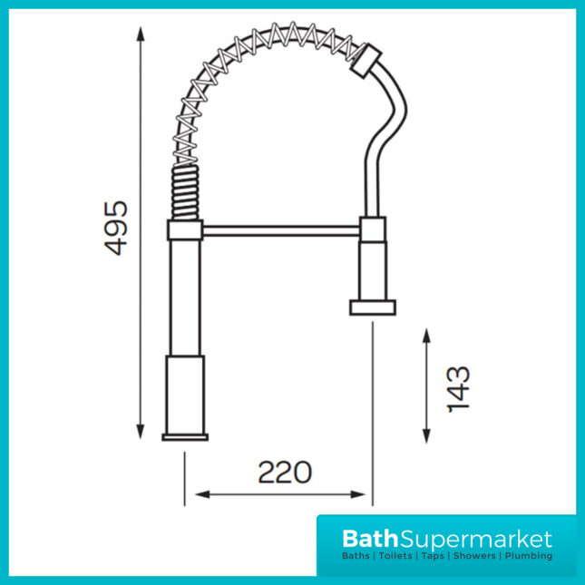 Polished Chrome Pull Out Spray Kitchen Sink Mixer Tap