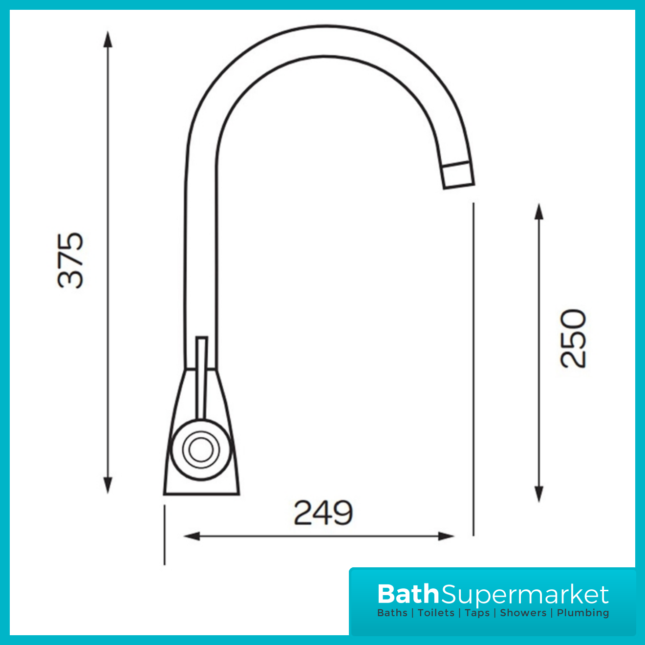 Kartell K-Vit Brushed Steel Swan Neck Dual Lever Kitchen Sink Mixer Tap-KST008 - Image 2